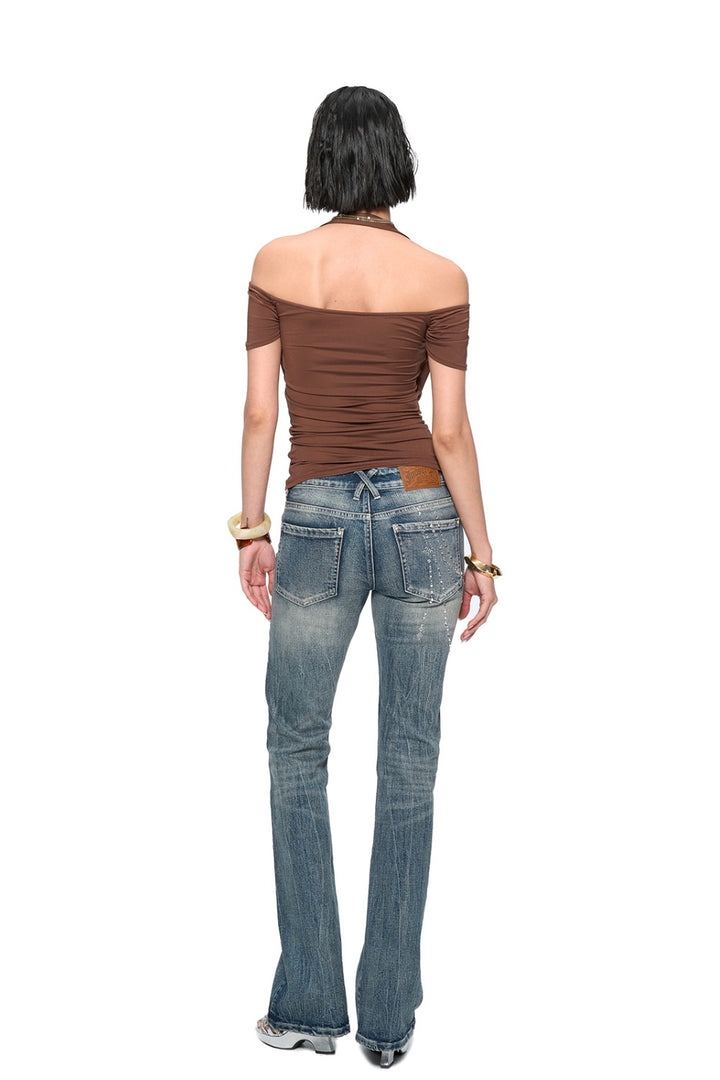 Sparkle Halter Drape Top