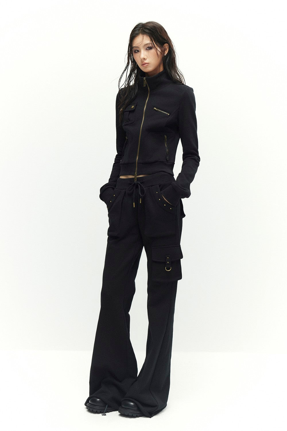 Talia Cropped Zip Sweatshirt