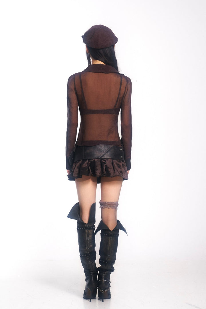 Sheer Embroidered Sequin Blouse