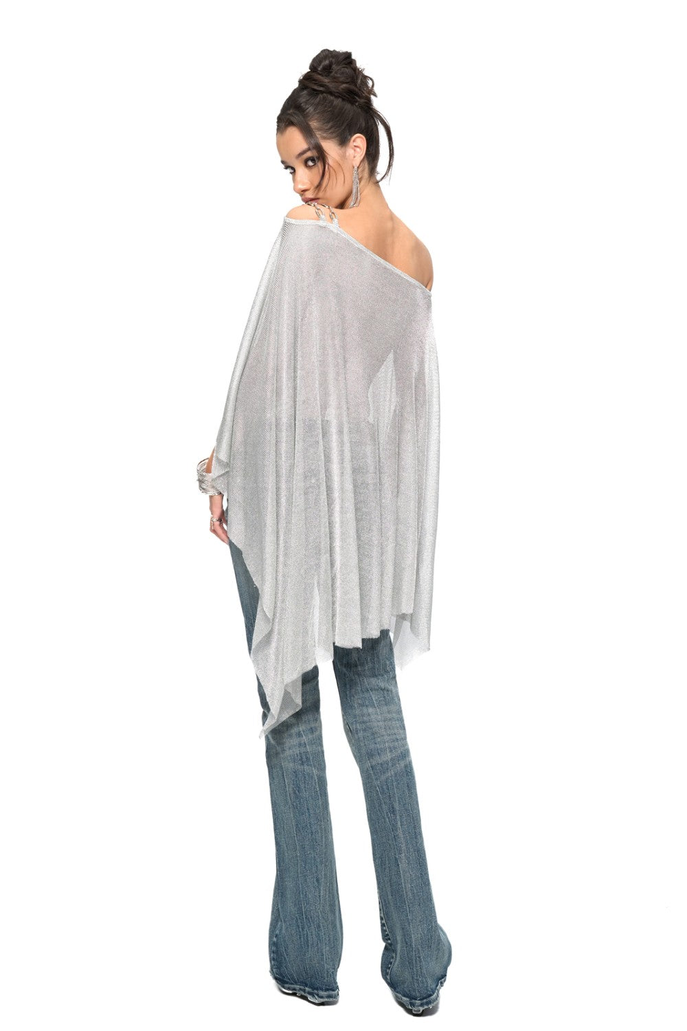 Aurora Silver Drape Top