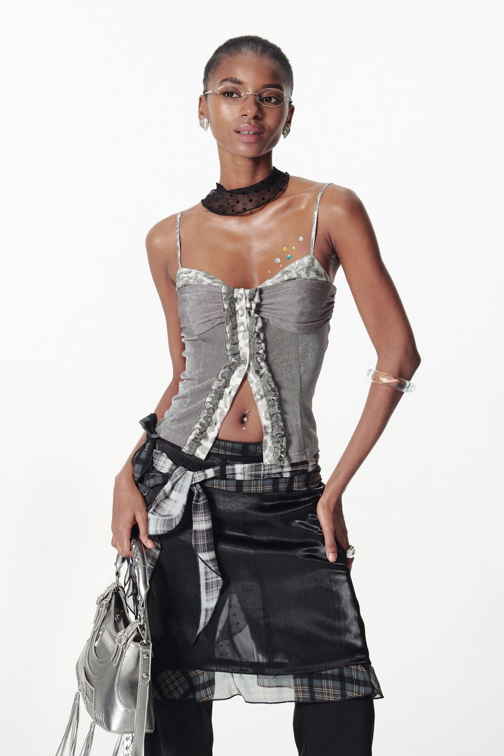 Button Corset Cami Top