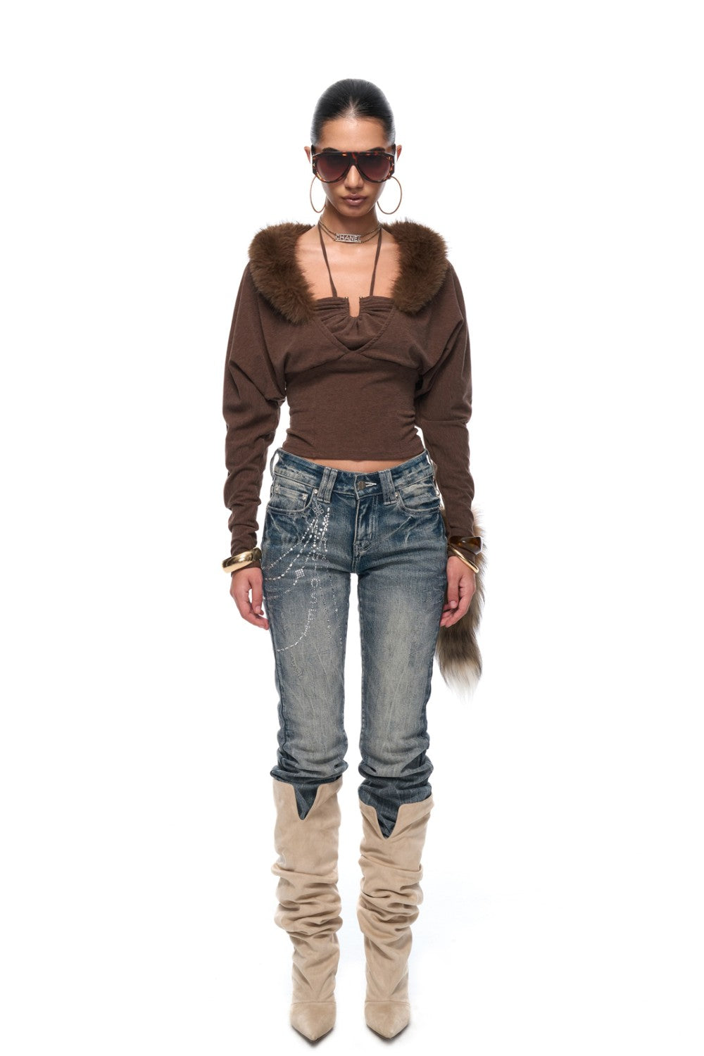 Miranda Fur Mocha Top