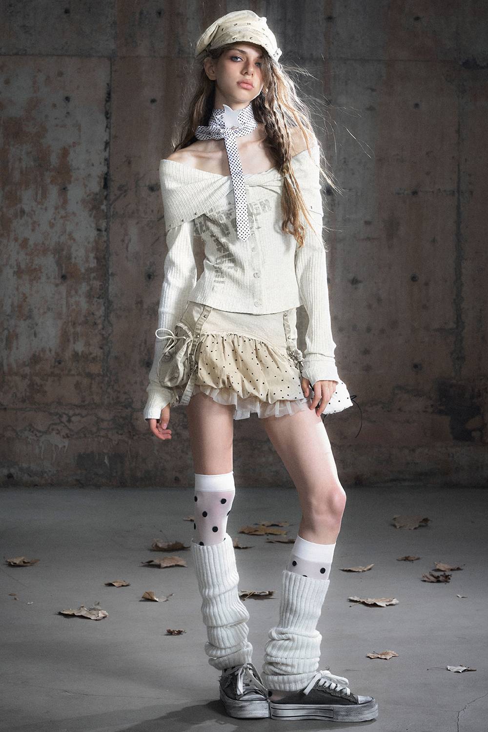 Slouch Neck Knit Cardigan