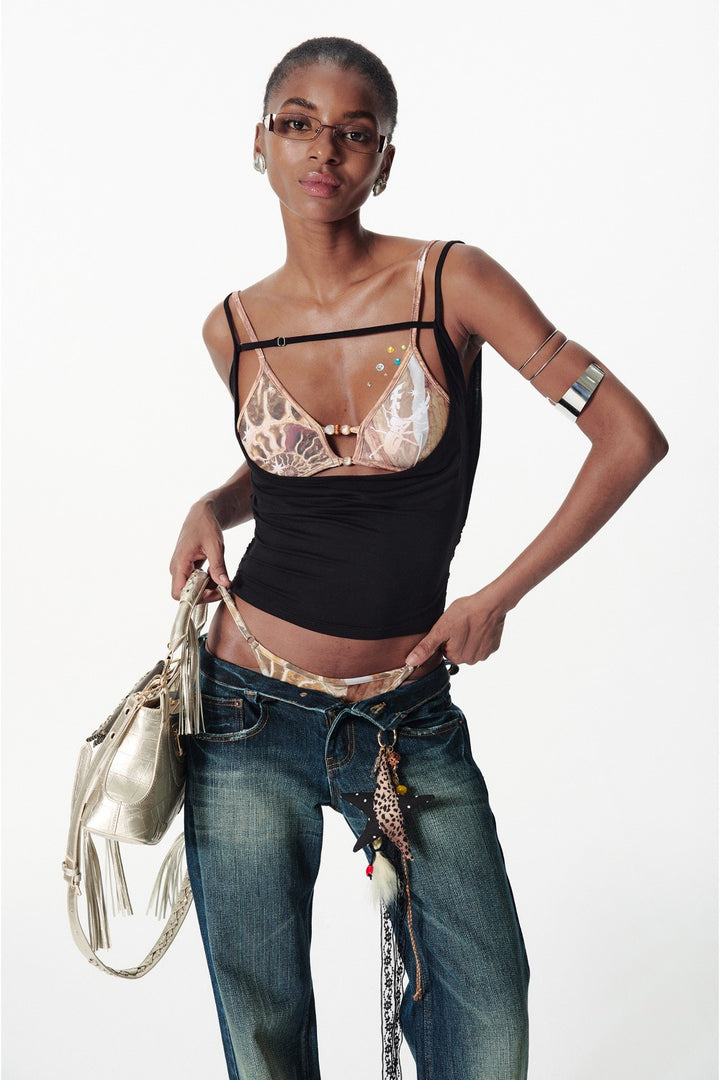 Lace Layered Wrap Top