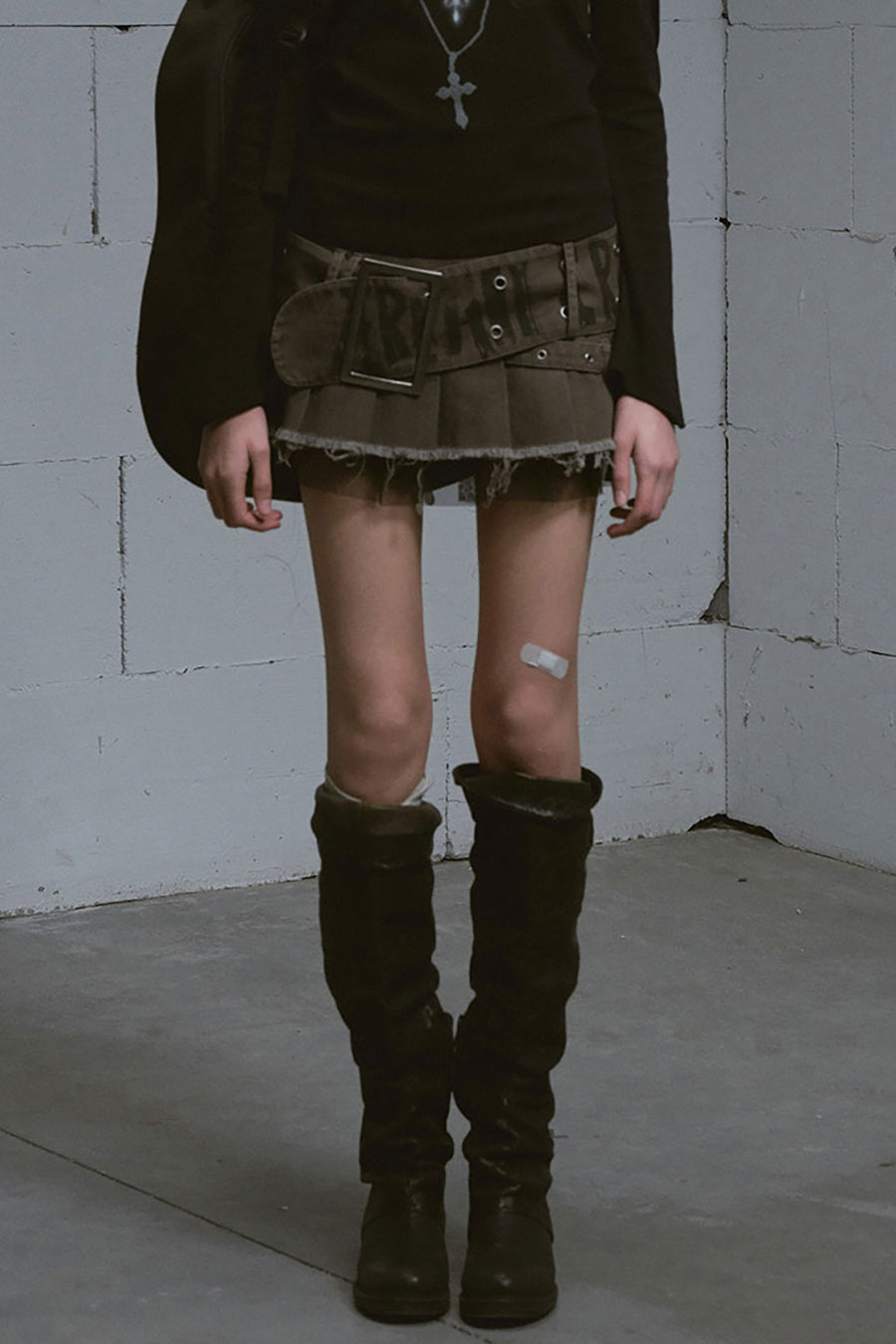 Pleated Buckle Skirt