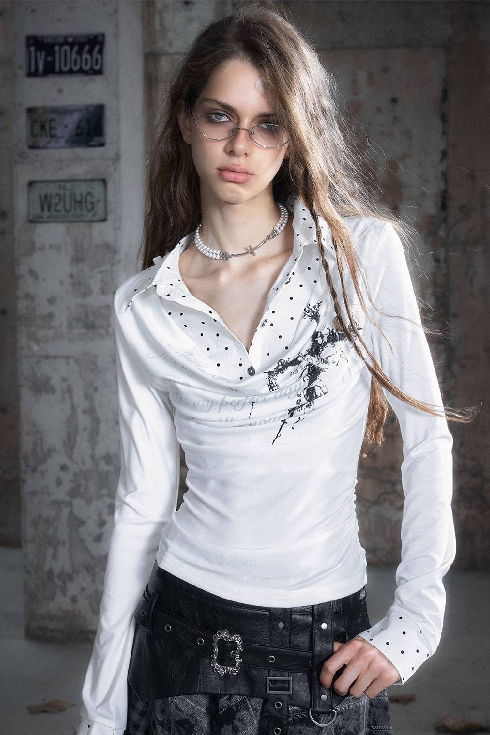 Faded Layered Script Shirt