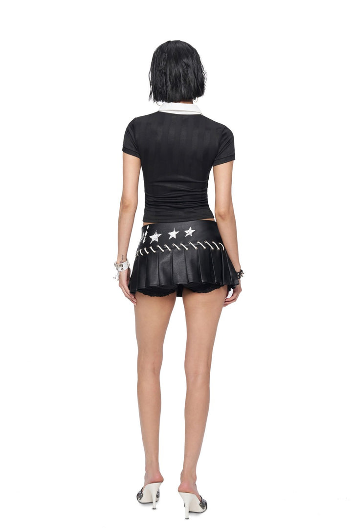Star Pleated Mini Skirt