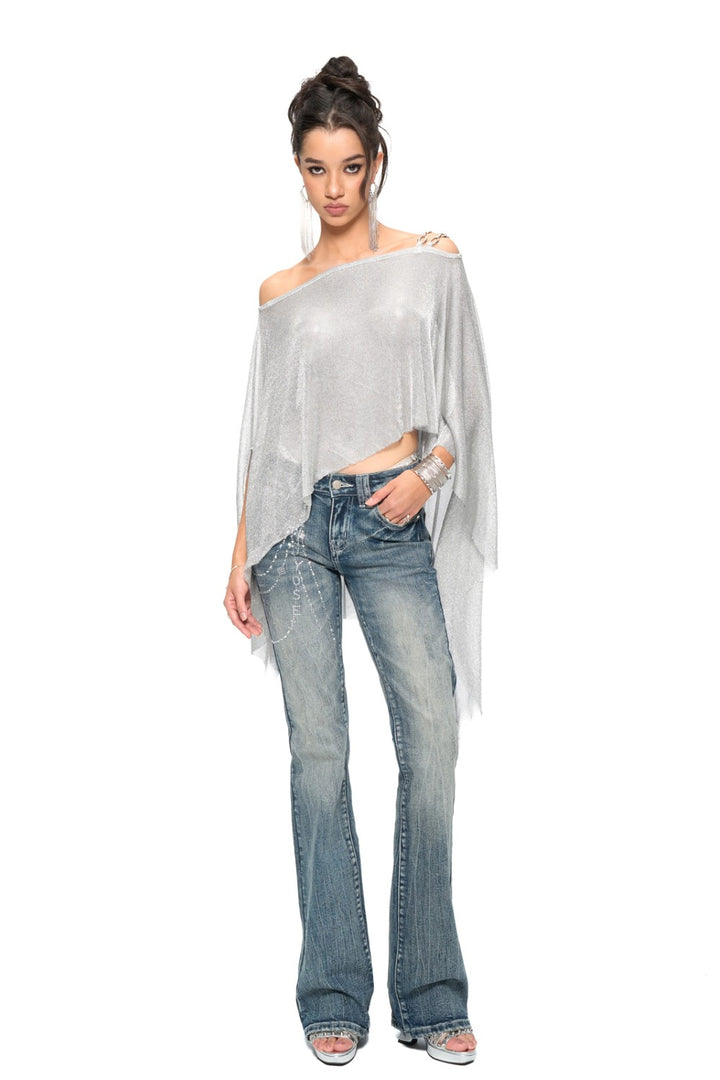 Aurora Silver Drape Top