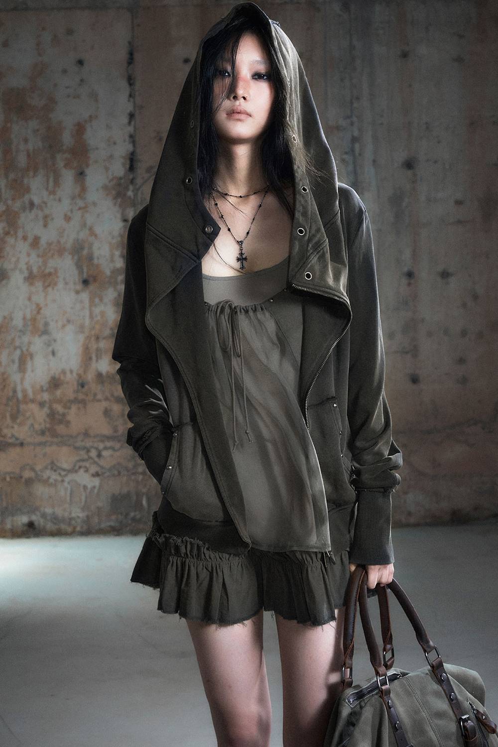 Lapel Collar Zip Jacket