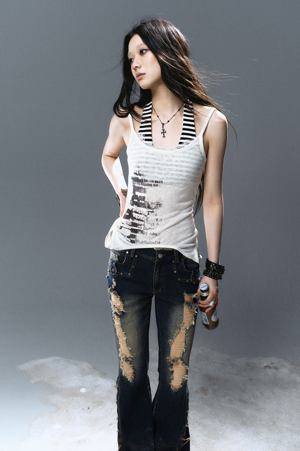 Layered Halter Tie-Back Top