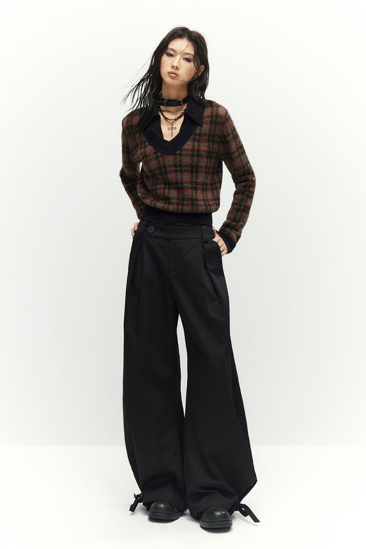 Relaxed Straight Drawstring Trousers
