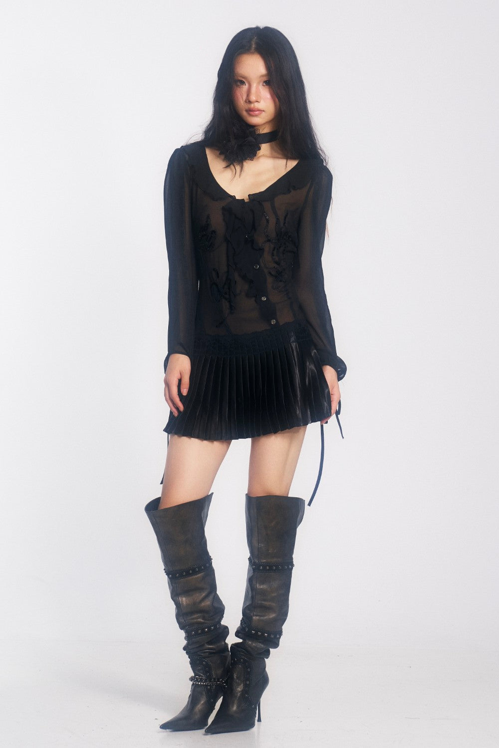 Aria Sheer Chiffon Dress