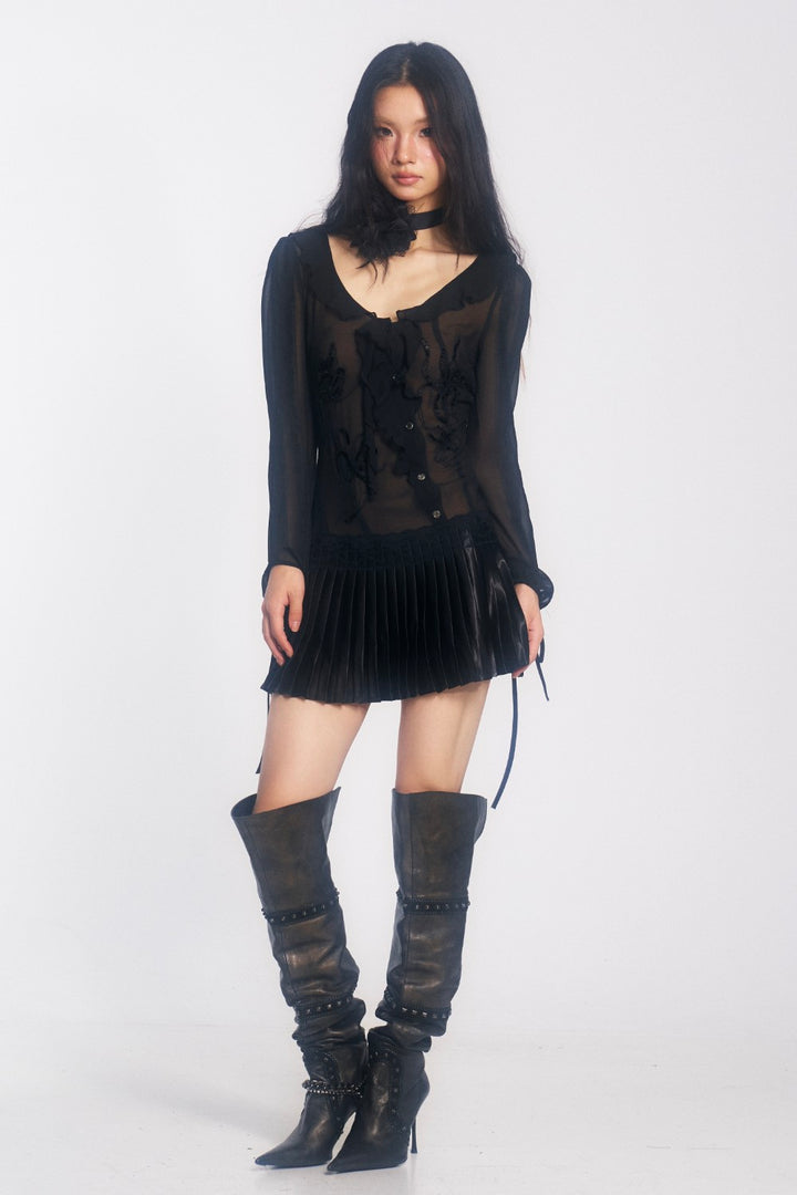 Aria Sheer Chiffon Dress