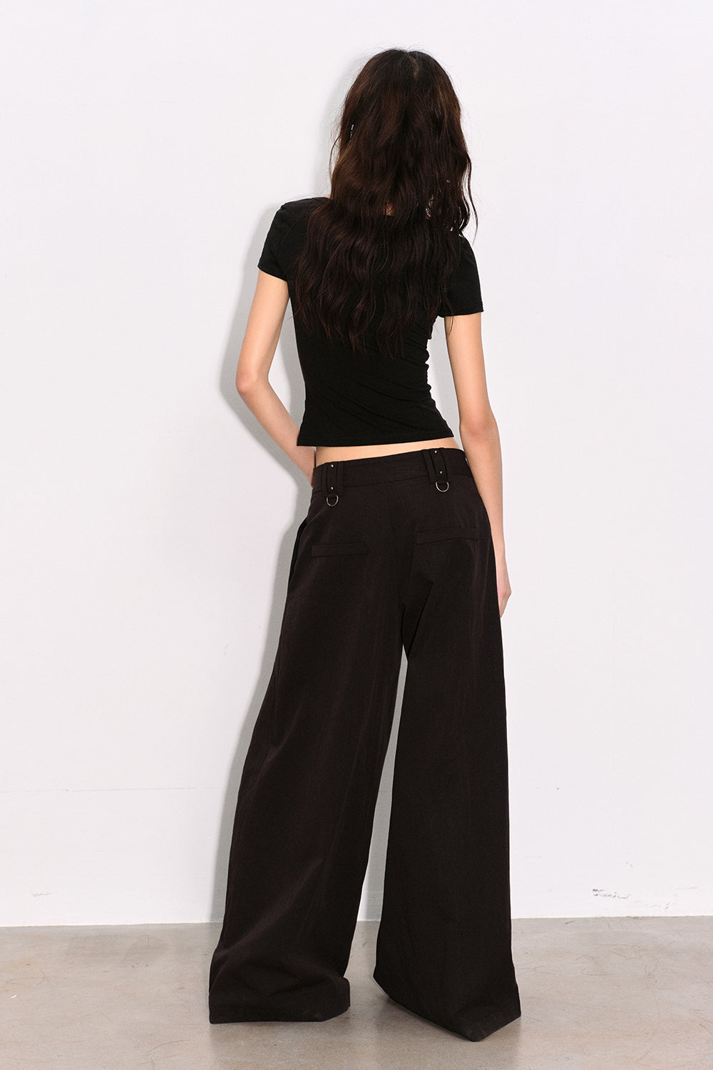Wide-Leg Pleated Trousers