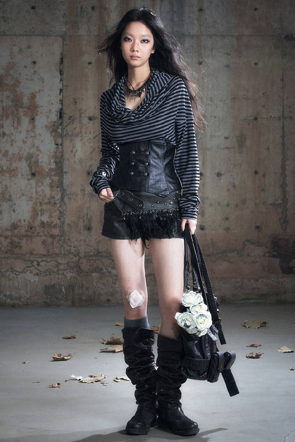 Layered Corset Knit Shirt