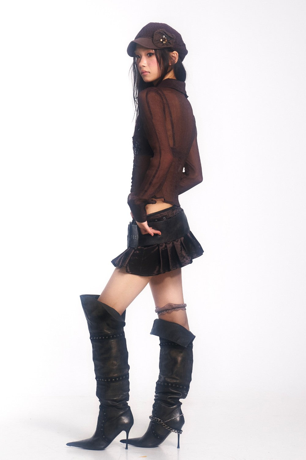 Sheer Embroidered Sequin Blouse