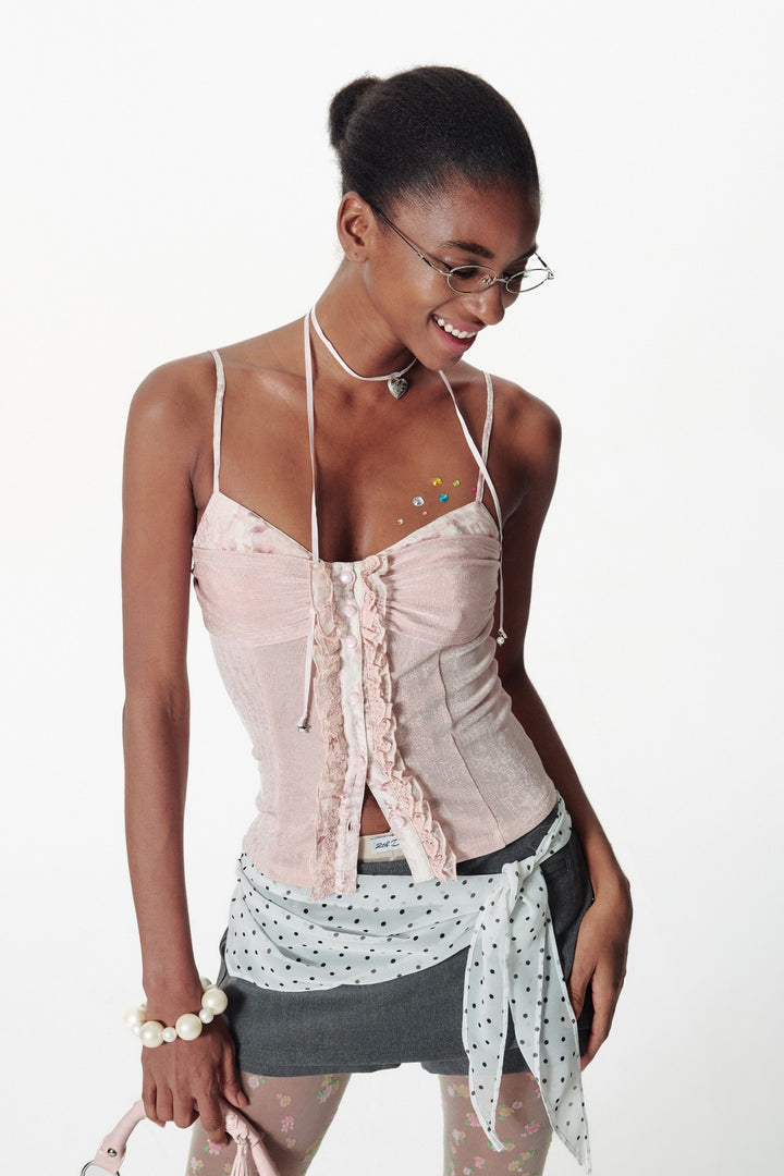 Button Corset Cami Top