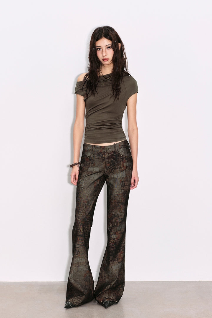 Slim Ruched Olive Shirt