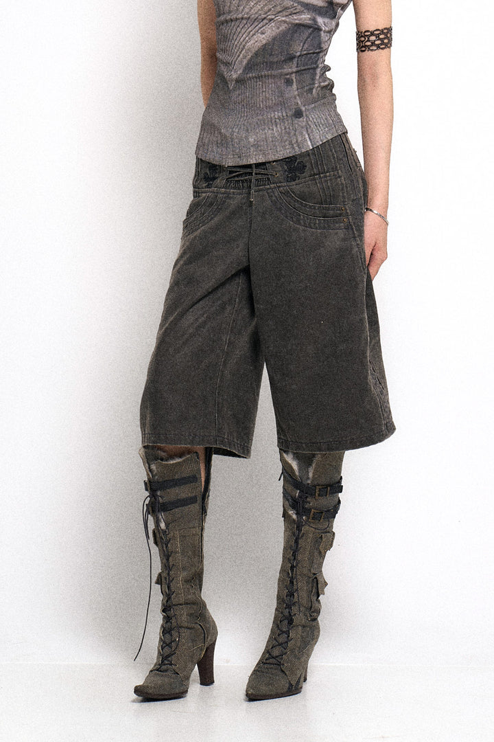 Laced Denim Jorts
