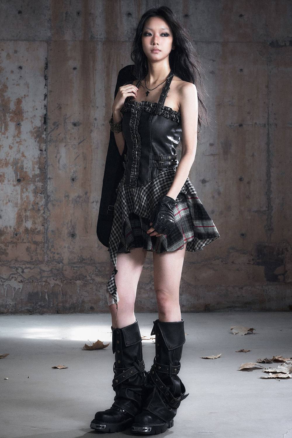 Laced Corset Ruffle Dress