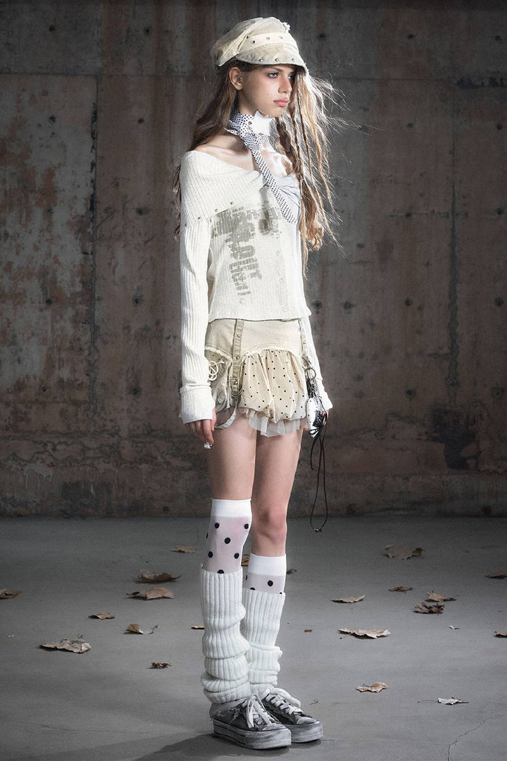 Slouch Neck Knit Cardigan