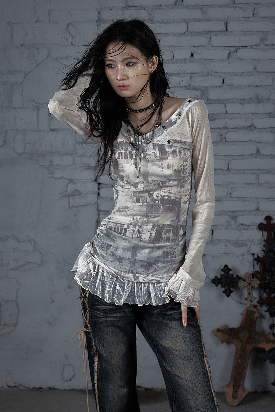 Sheer Panel T-Shirt