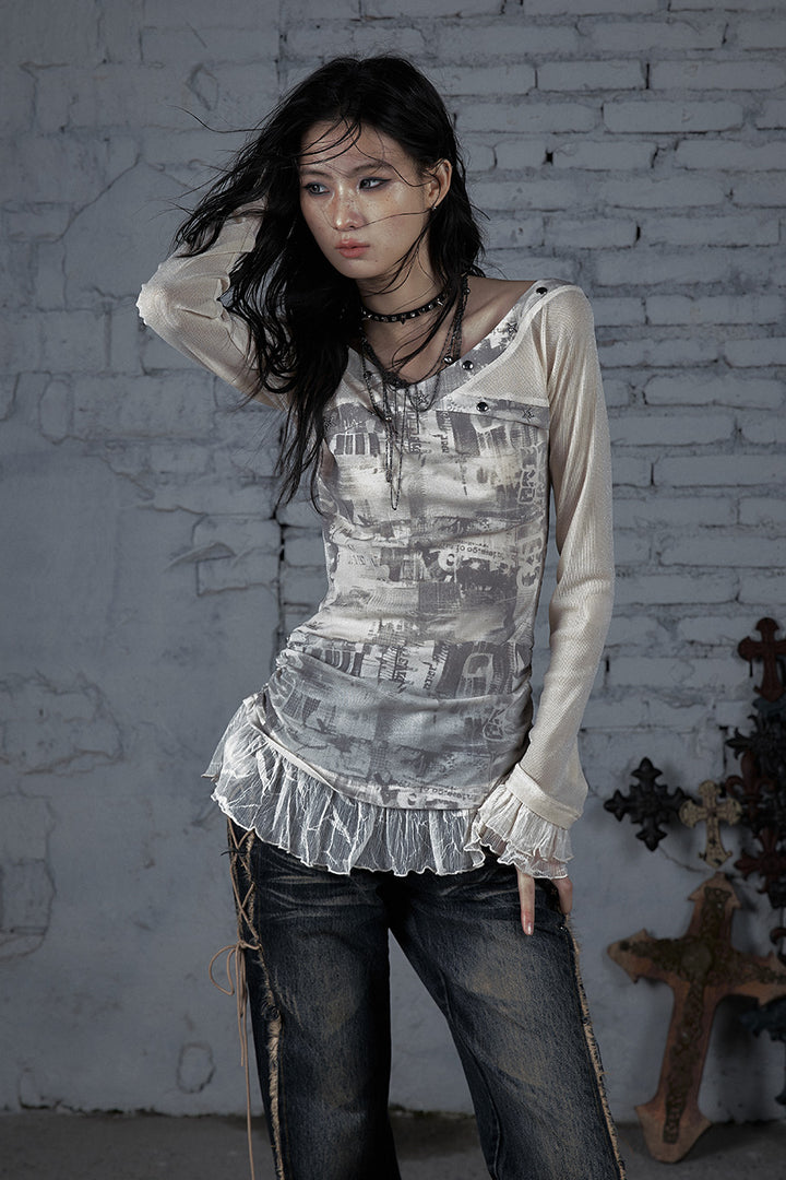Sheer Panel T-Shirt