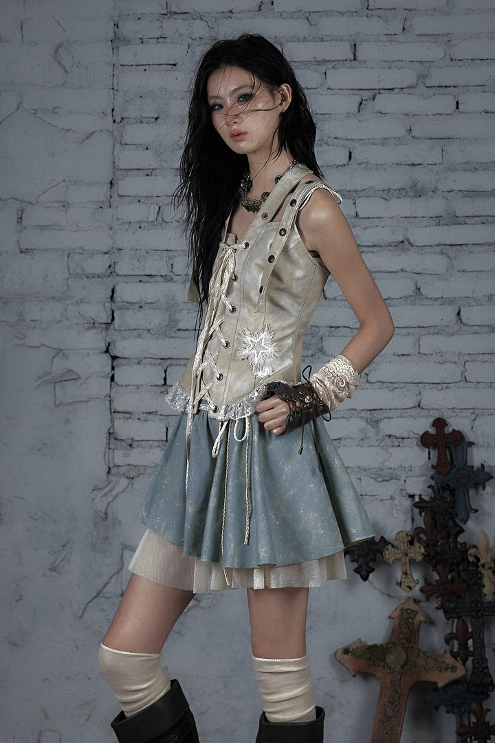 Leather Lace-Up Corset