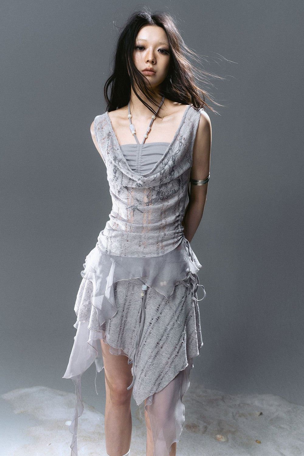 Draped Beaded Halter Top