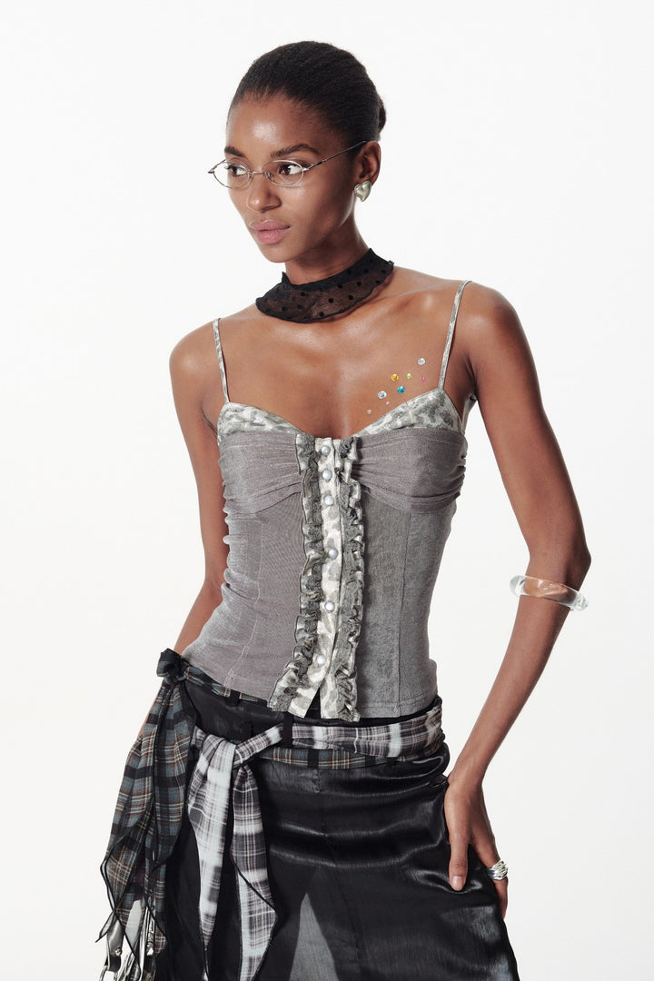 Button Corset Cami Top