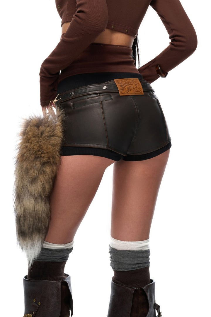 Low-rise Leather Moto Shorts