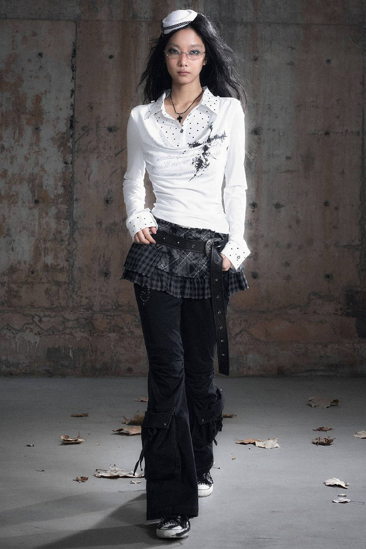 Faded Layered Script Shirt