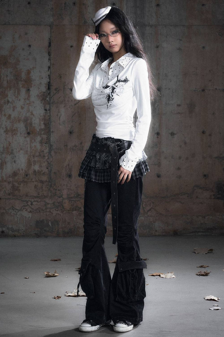 Faded Layered Script Shirt