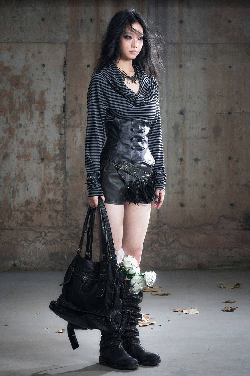 Layered Corset Knit Shirt