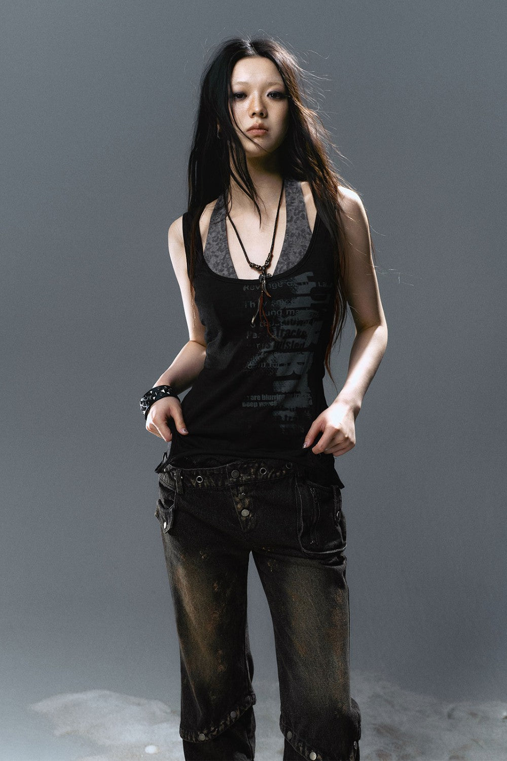 Layered Halter Tie-Back Top