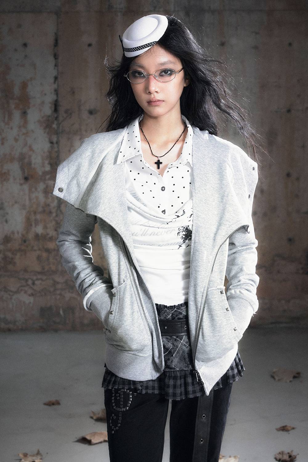 Lapel Collar Zip Jacket