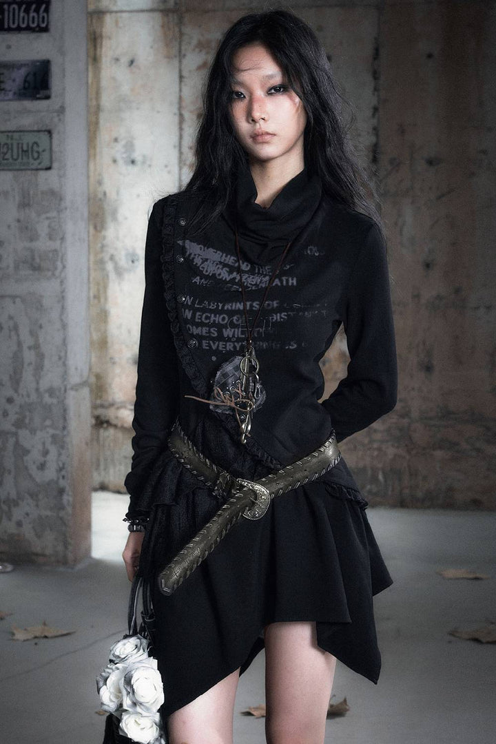 Belted Long Sleeve Dress