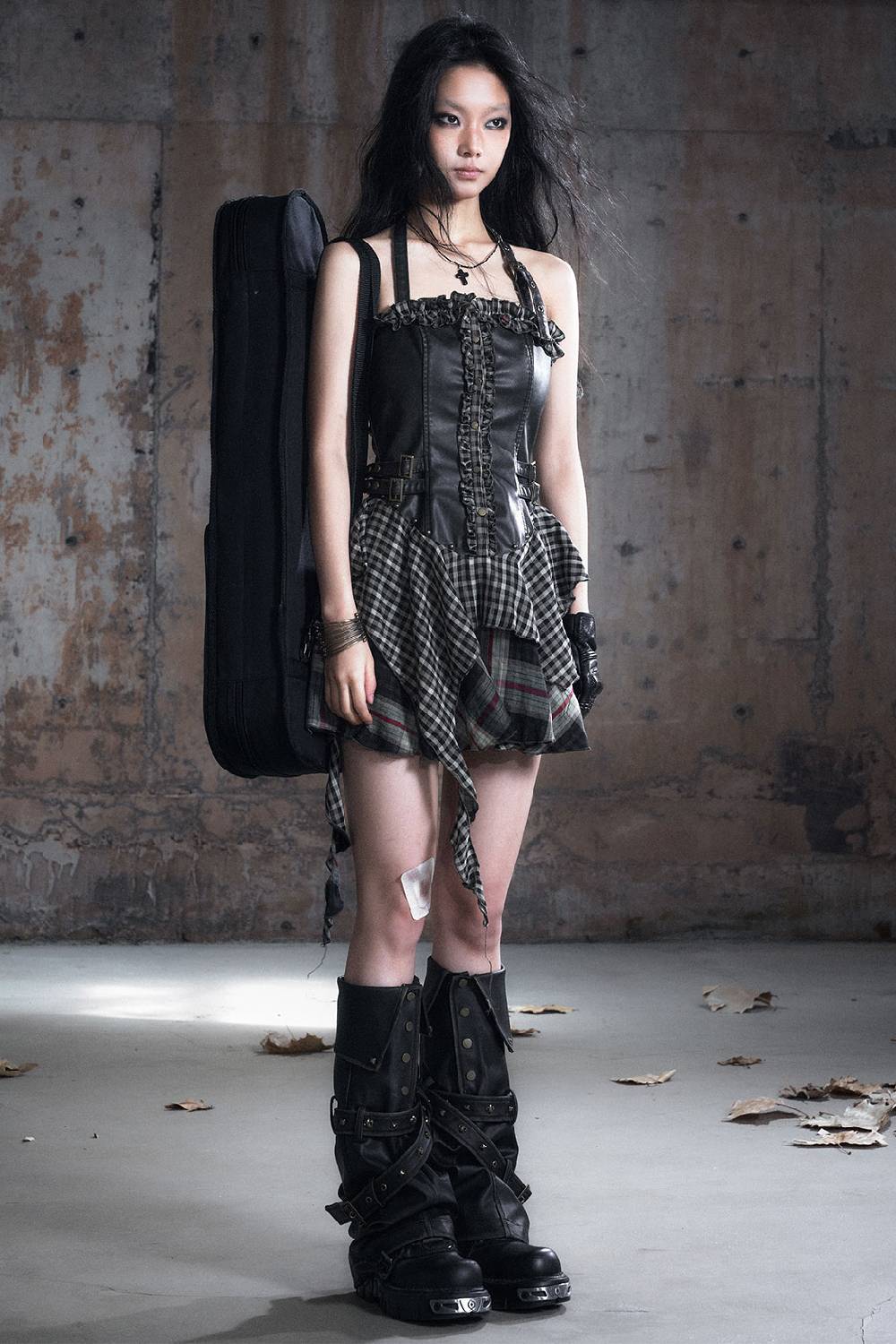 Laced Corset Ruffle Dress
