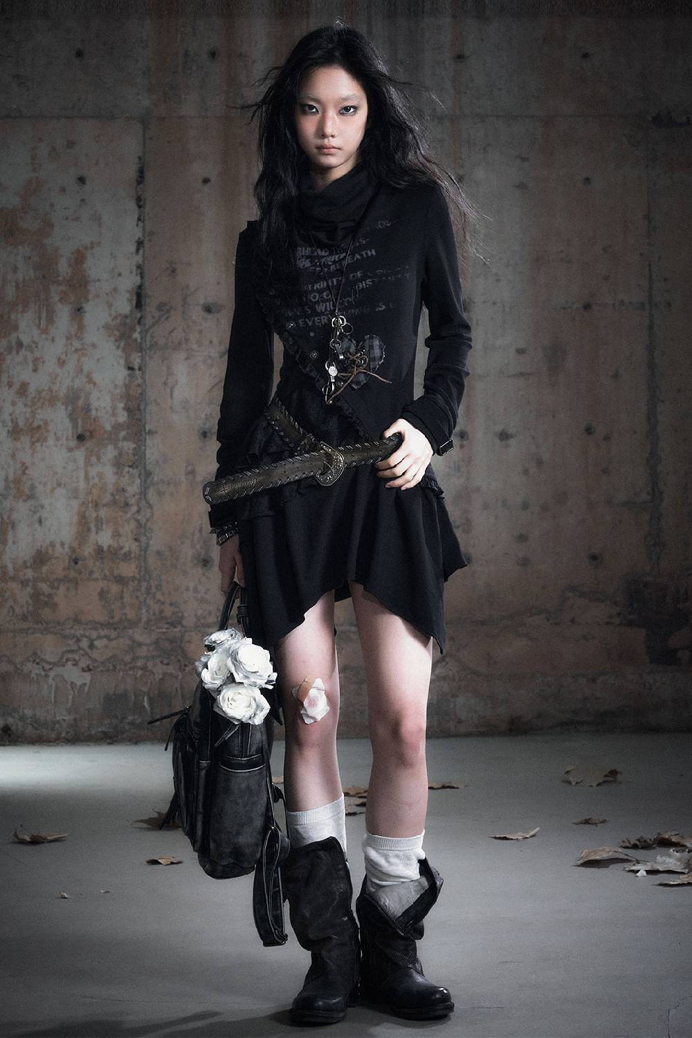 Belted Long Sleeve Dress