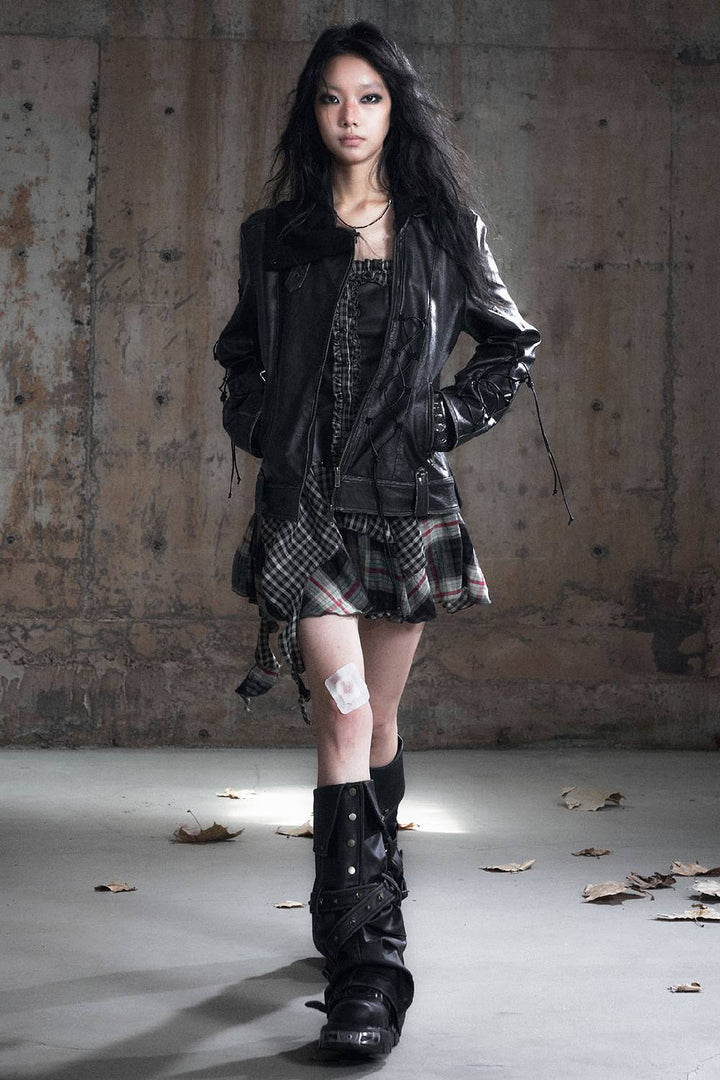 Laced Corset Ruffle Dress