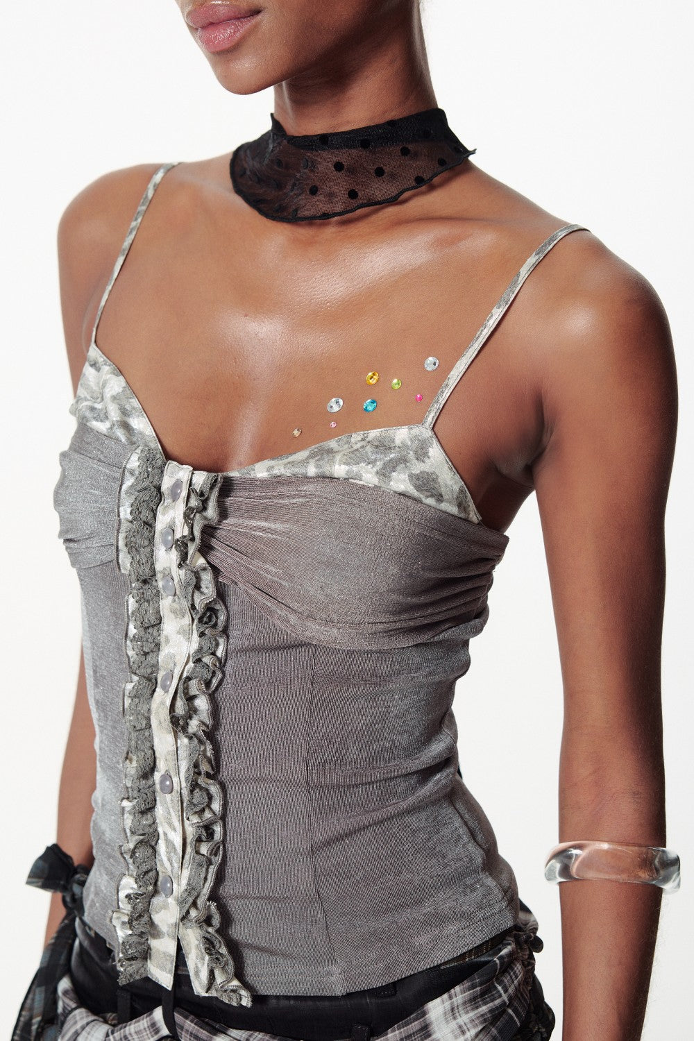 Button Corset Cami Top