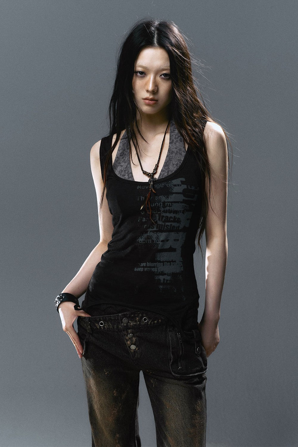 Layered Halter Tie-Back Top