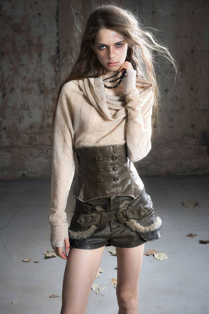 Layered Corset Knit Shirt