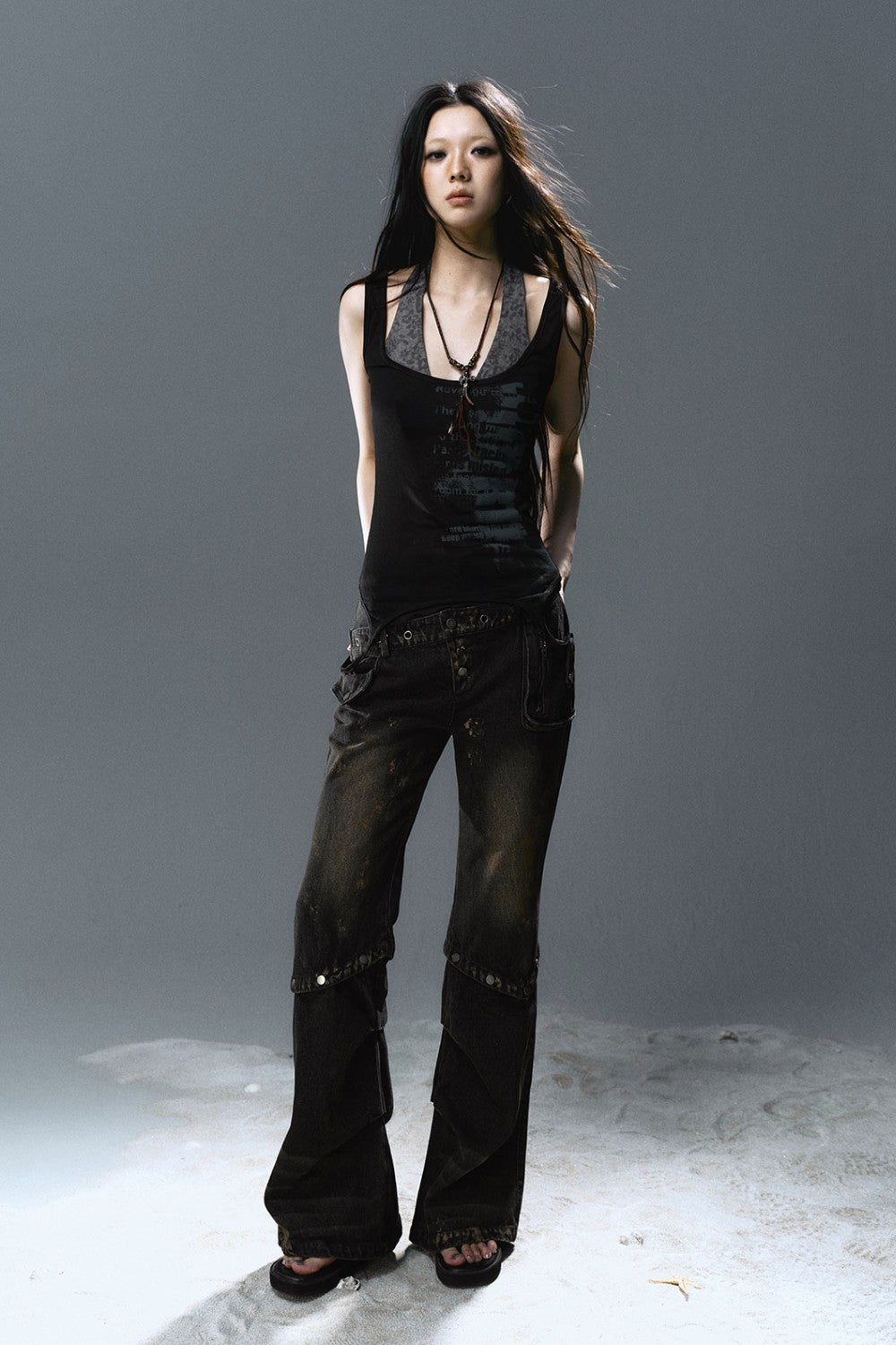 Layered Halter Tie-Back Top