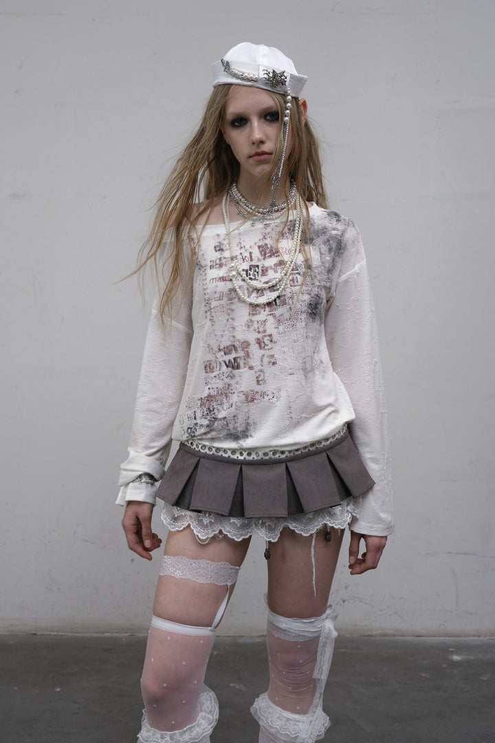 Off-Shoulder Graphic Shirt