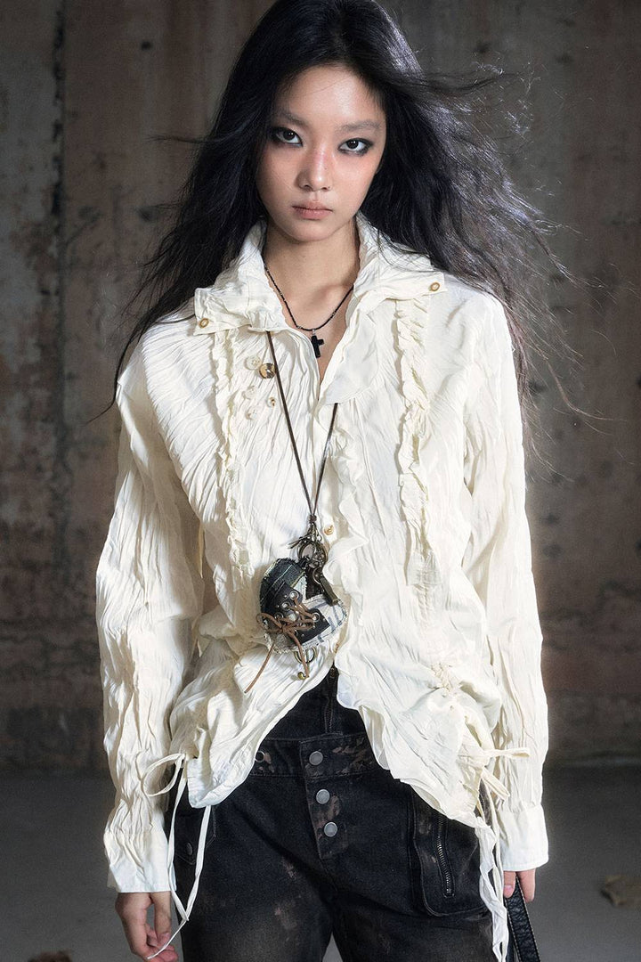 Vintage Check Ruffle Shirt