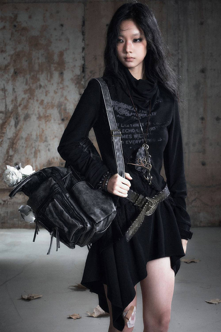 Belted Long Sleeve Dress