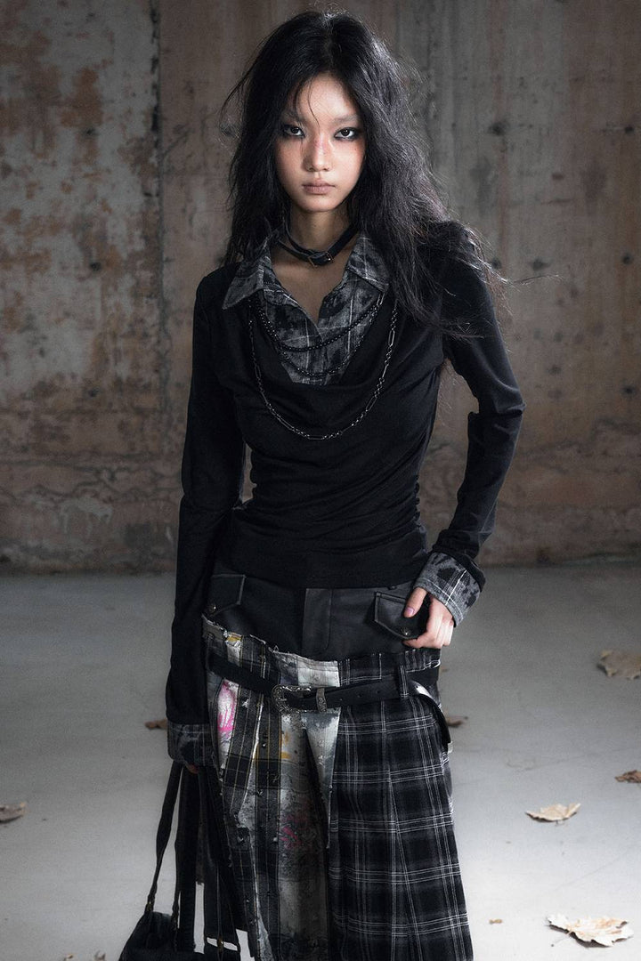 Faded Layered Script Shirt