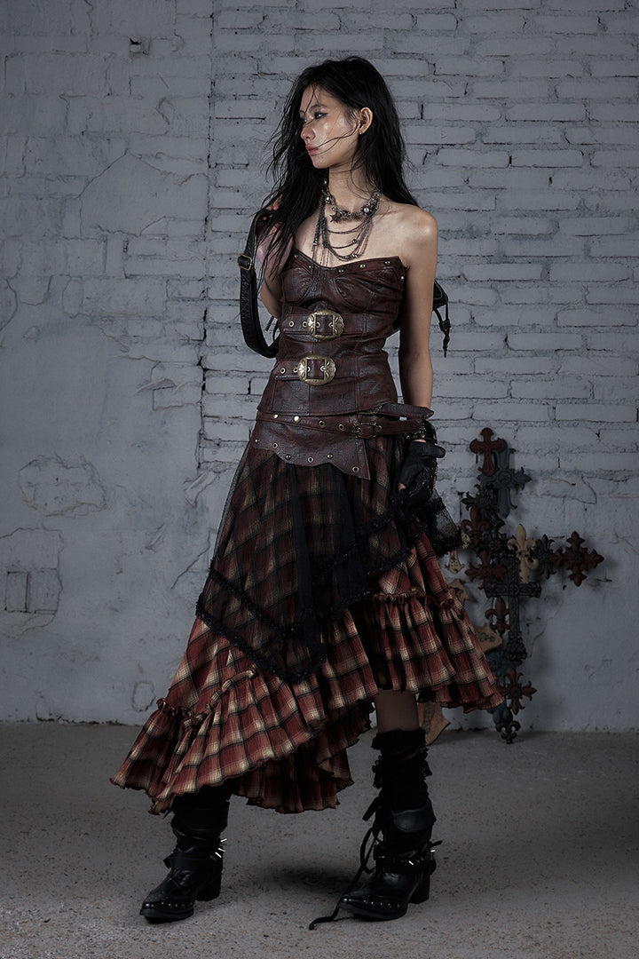 Layered Buckle Skirt