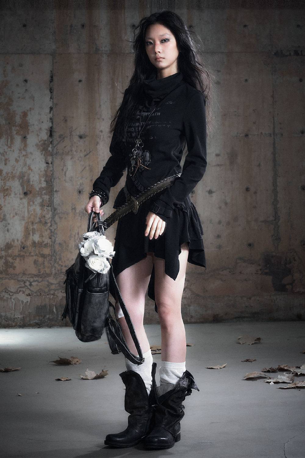 Belted Long Sleeve Dress